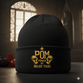 P.O.M Beanie (Schwarz, Logo-Patch) - P.O.M