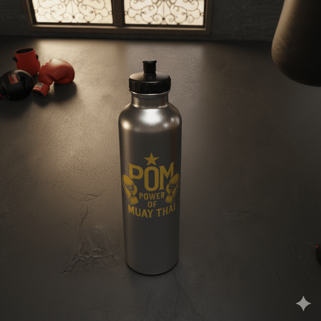 P.O.M Edelstahlflasche (Gold/Weiß) - P.O.M