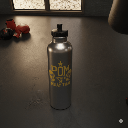 P.O.M Edelstahlflasche (Gold/Weiß) - P.O.M