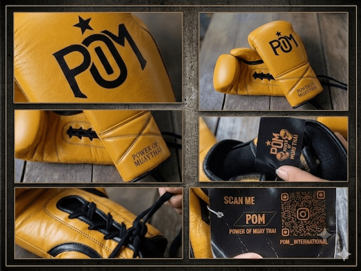 P.O.M Premium Echtleder Boxhandschuhe – Gelb/Schwarz (Summeredition) - P.O.M