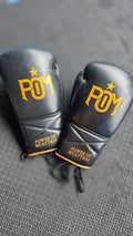P.O.M Sparring-Set – Echtleder Boxhandschuhe Schwarz/Gold