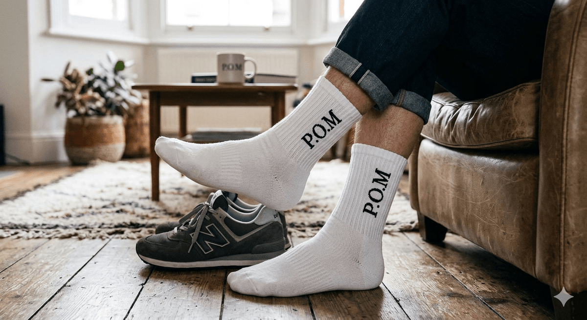P.O.M Sportsocken (Weiß/Schwarz) - P.O.M