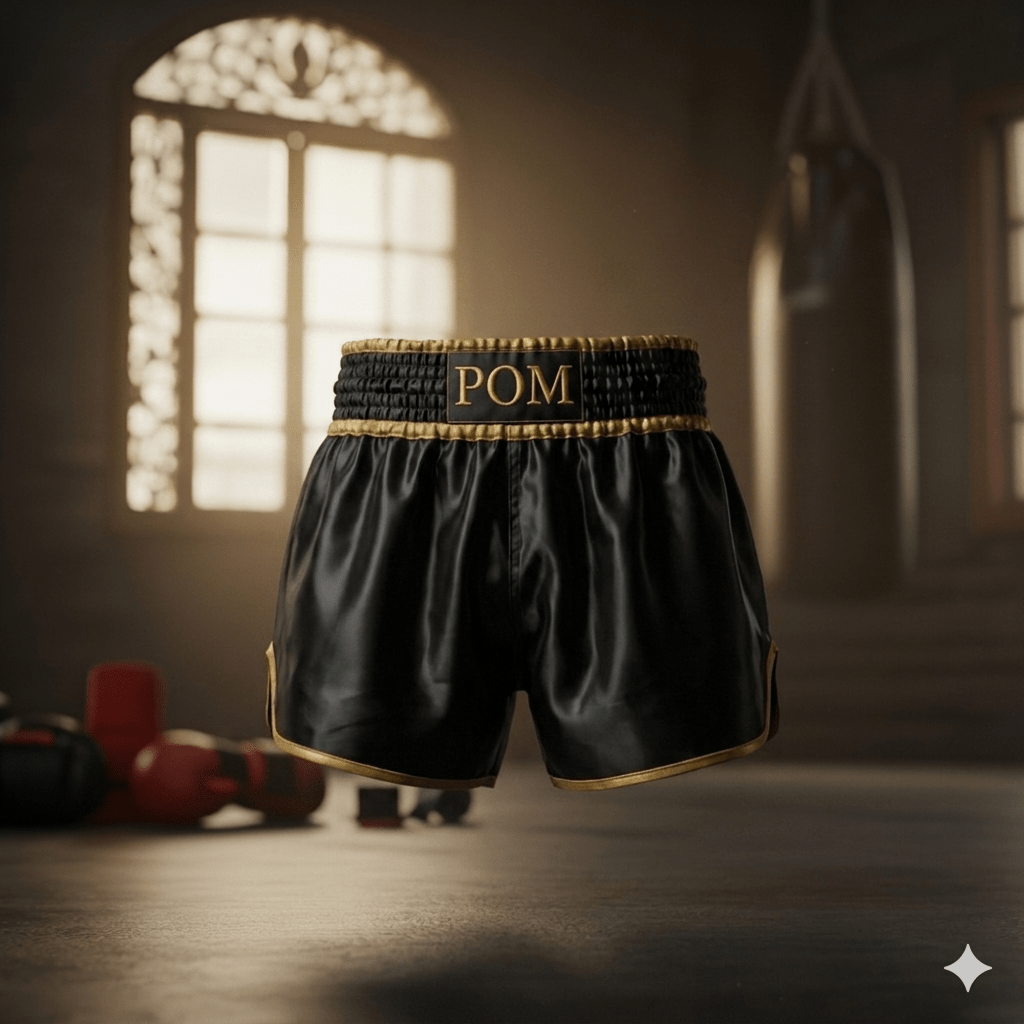 P.O.M Muay Thai Shorts Schwarz/Gold
