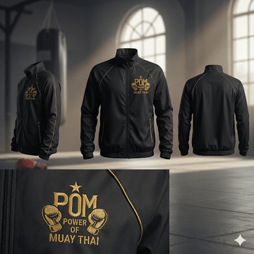 P.O.M Windjacke – Power of Muay Thai (Schwarz/Gold) - P.O.M