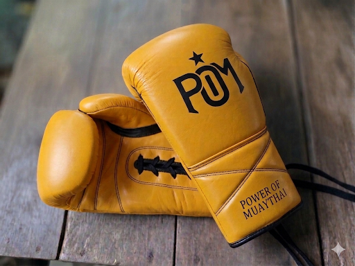 P.O.M Premium Echtleder Boxhandschuhe – Gelb/Schwarz (Summeredition)