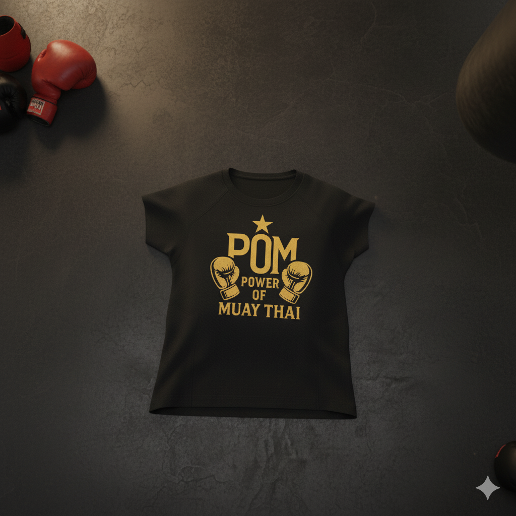 P.O.M Oversized T-Shirt (Schwarz/Gold Logo)